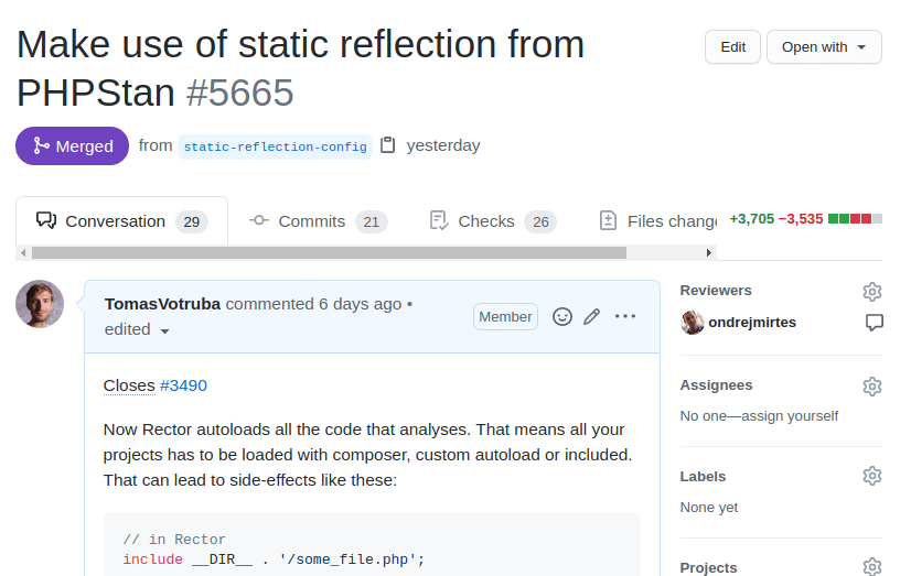 rector php static reflection